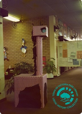 PH00039-04 Library displays - Escape with a Book [mythical horse character] - Victoria Park Carlisle Library (Mint Street), c. 1973-1975 Image